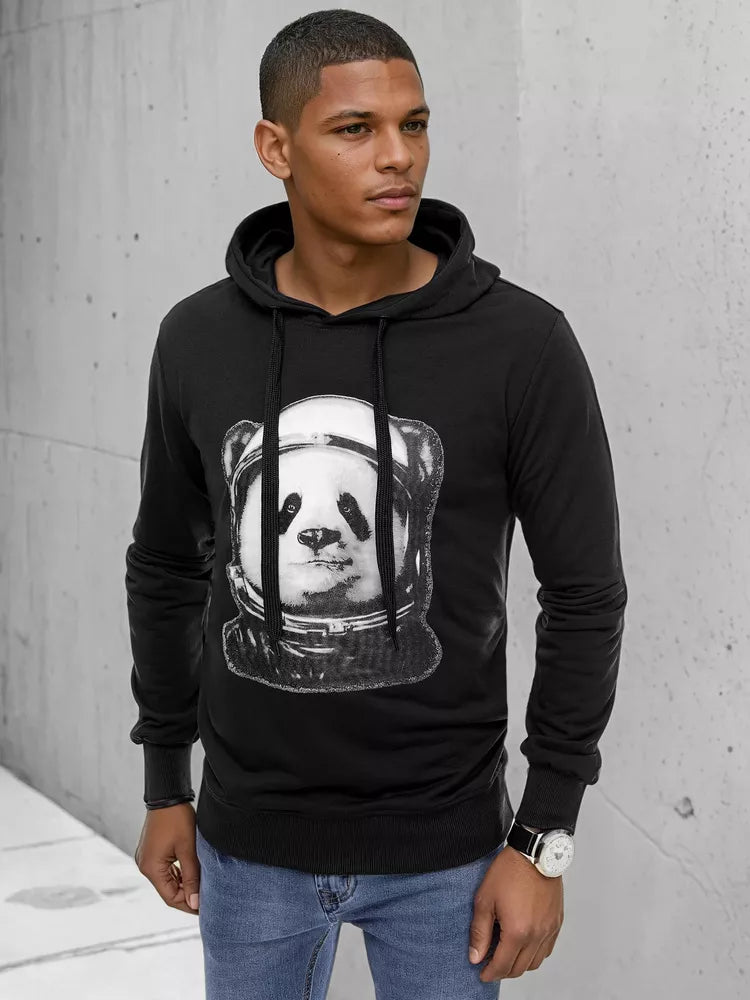 Men's black sweater Panda