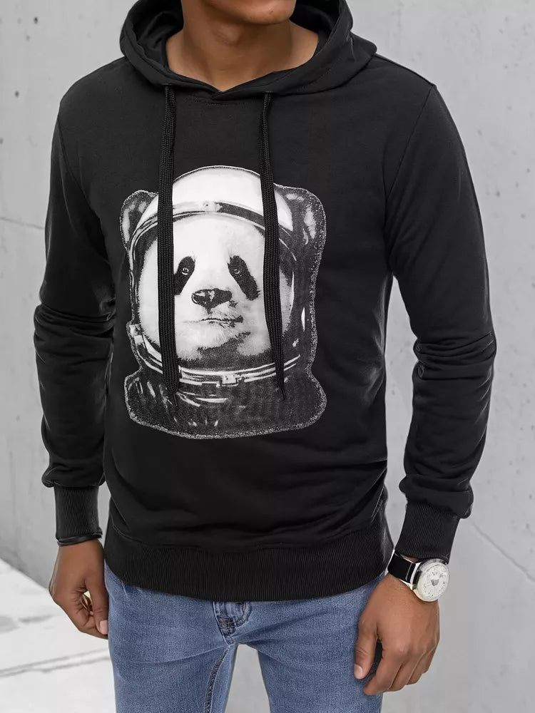 Men's black sweater Panda