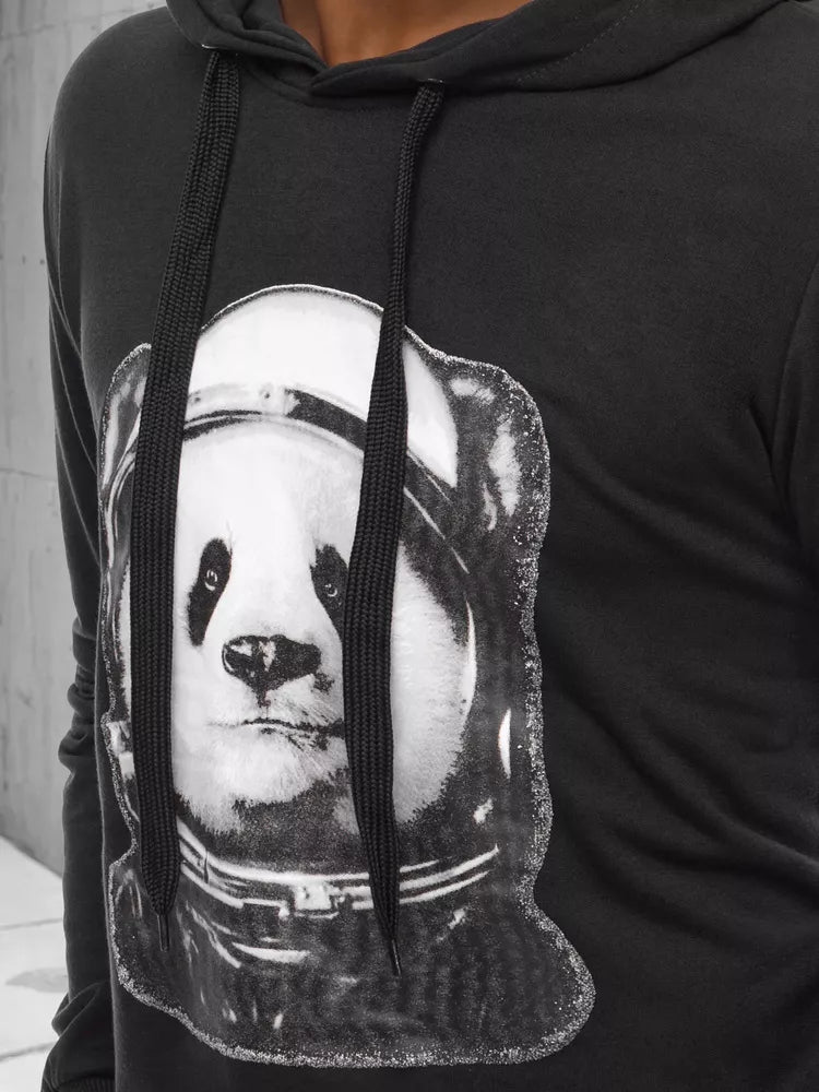 Men's black sweater Panda