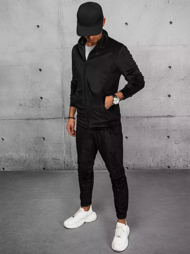 Men's black velour sweater Onil