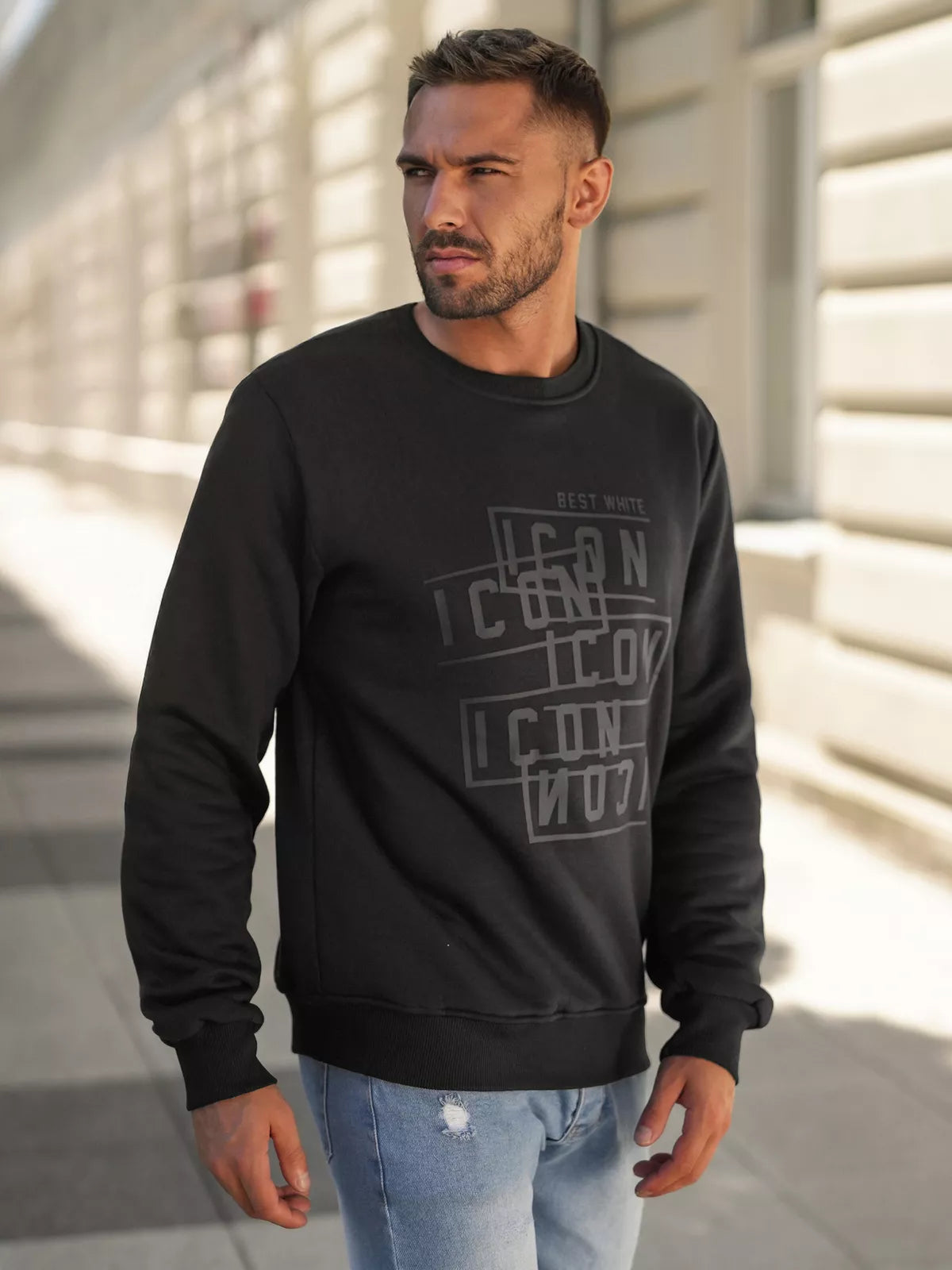 Men's black sweater Andros