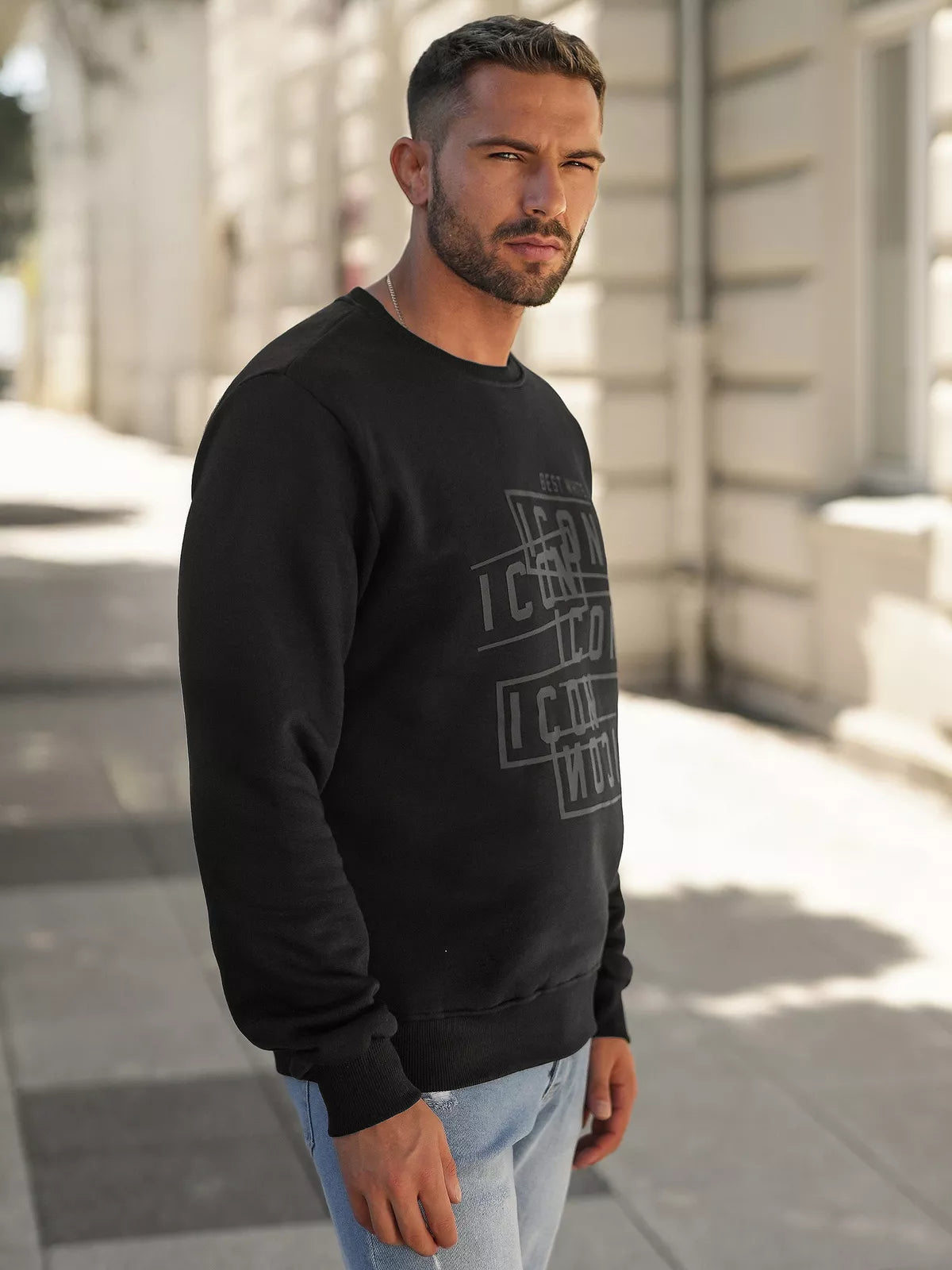 Men's black sweater Andros