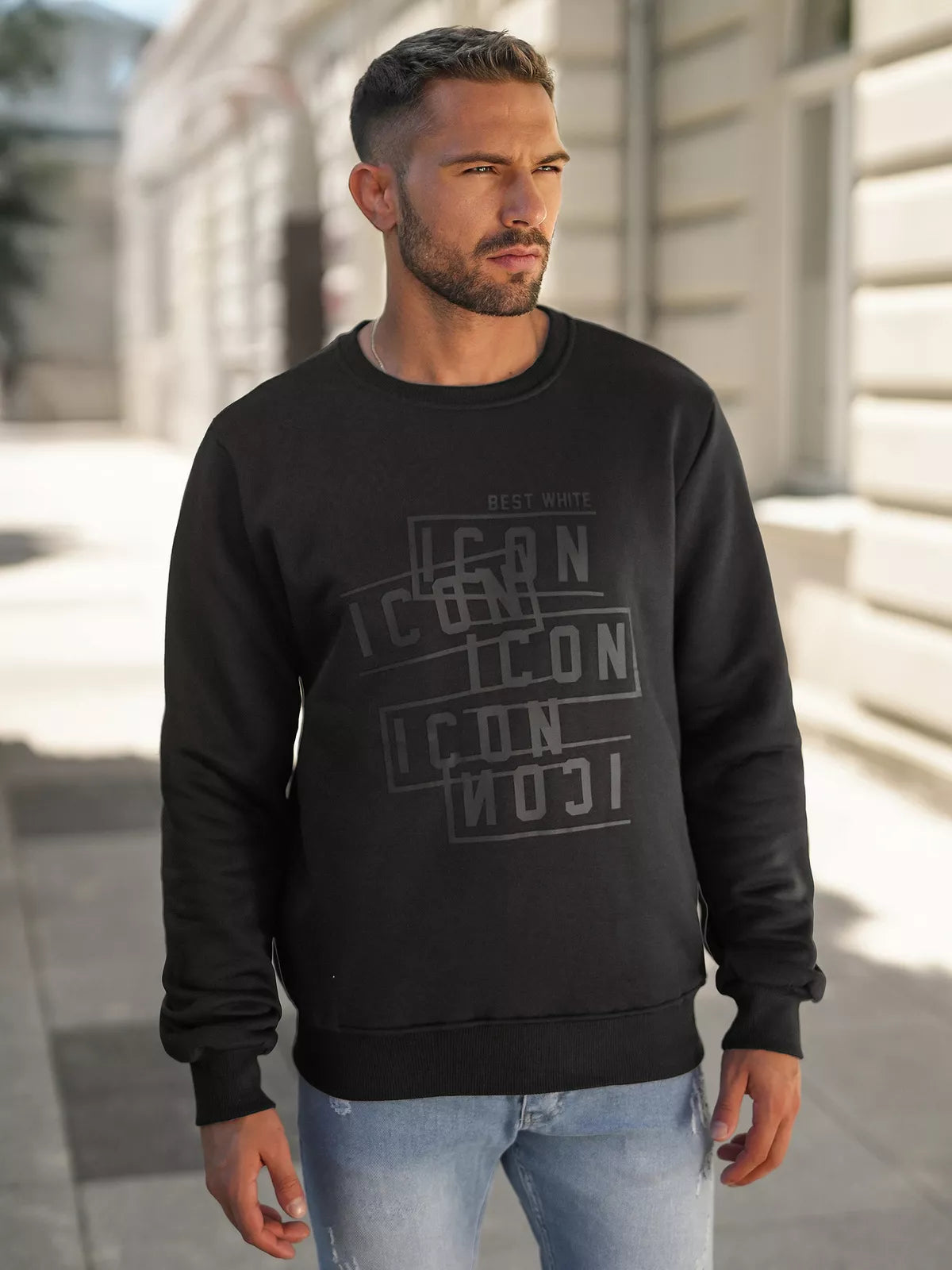Men's black sweater Andros