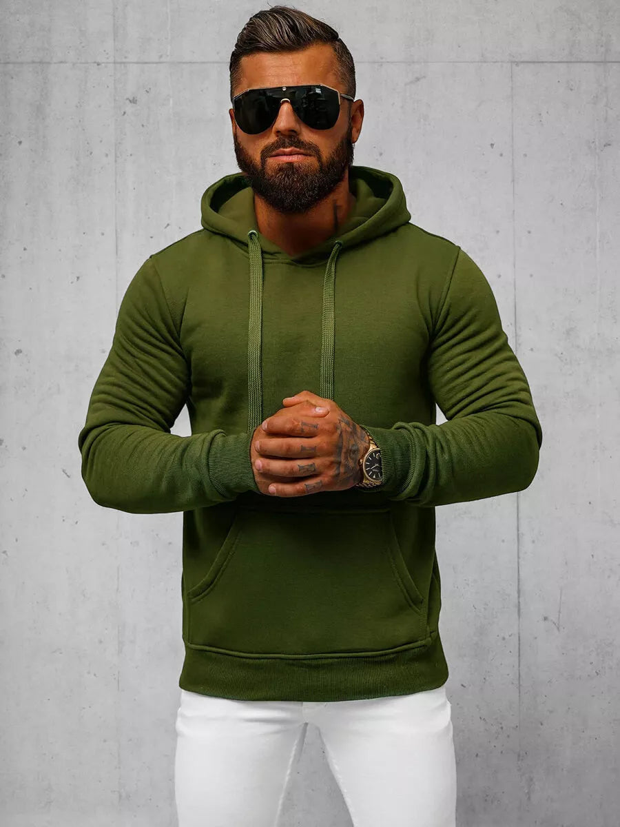 Khaki men's hoodie Buvoli