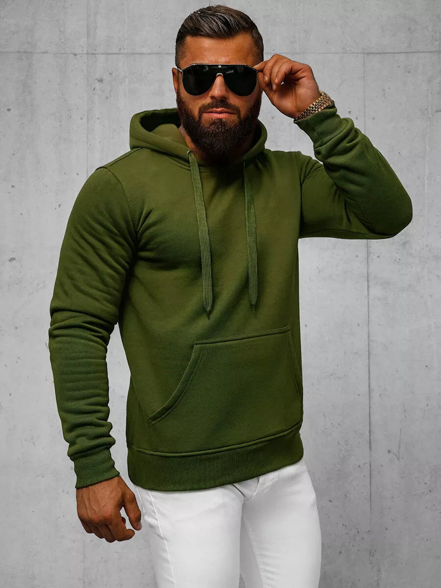 Khaki men's hoodie Buvoli