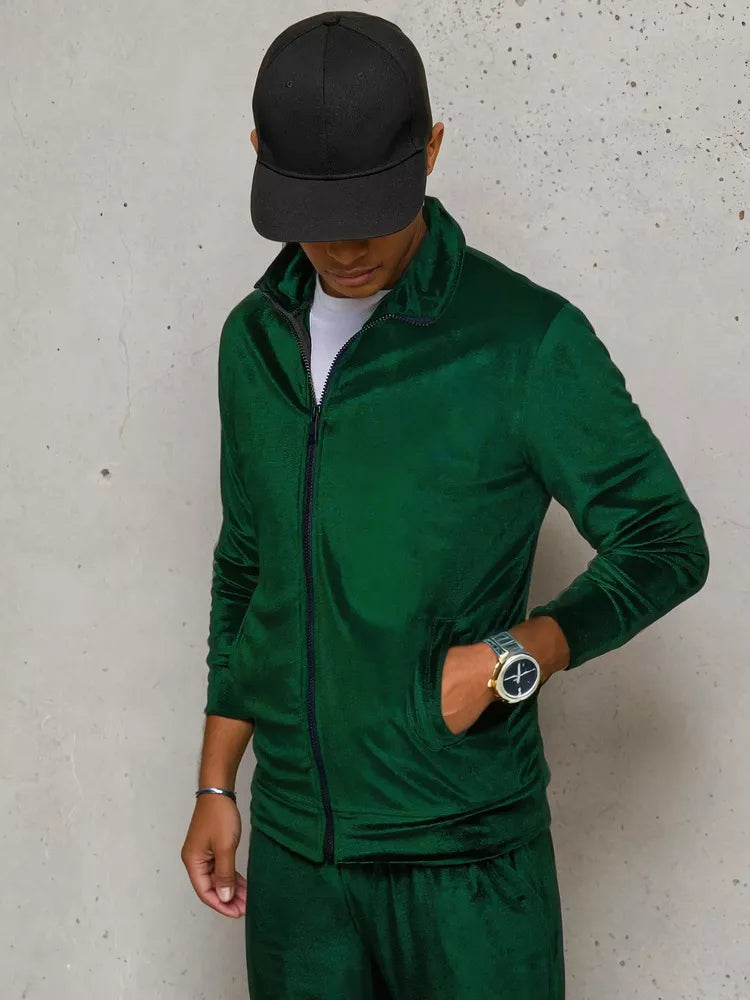 Men's green velour sweater Onil
