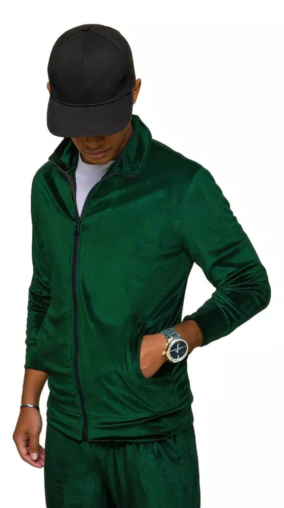 Men's green velour sweater Onil