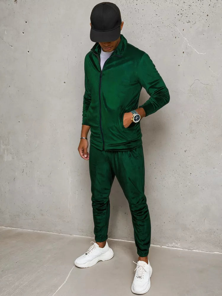 Men's green velour sweater Onil