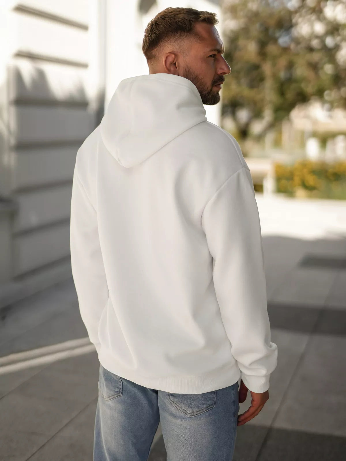 Men's white hoodie Skull