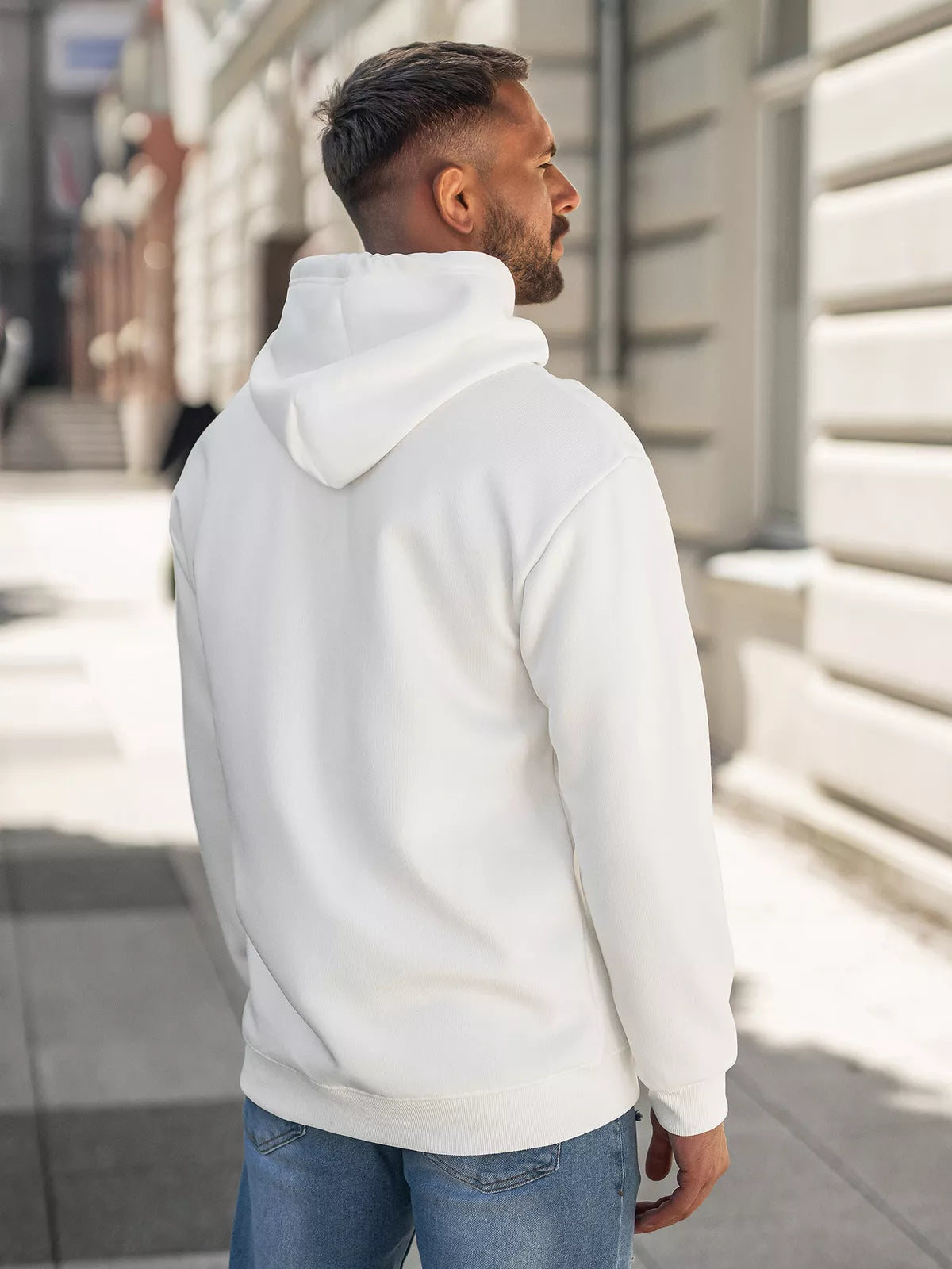 Men's white hoodie Bad