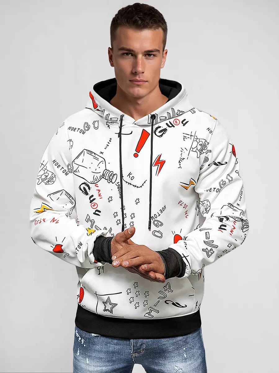 Men's white hoodie