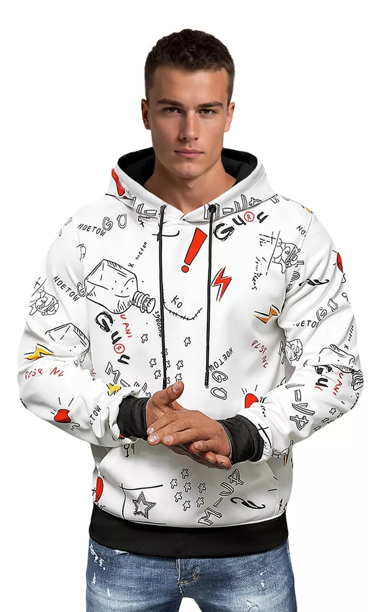 Men's white hoodie