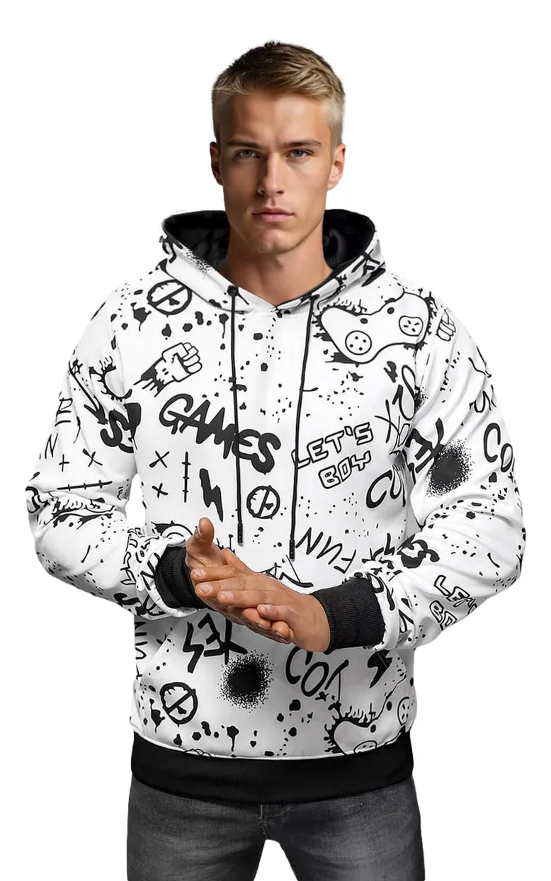 Men's white hoodie Games