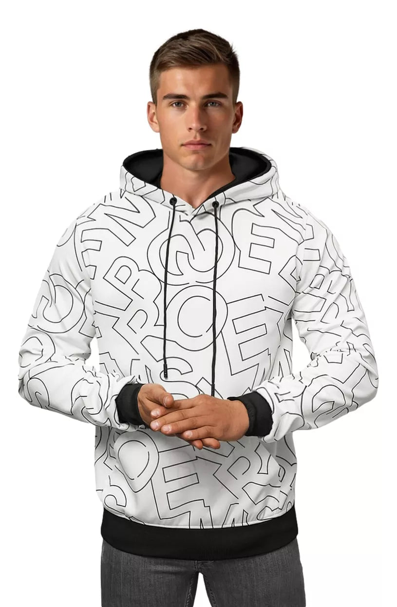 Men's white hoodie