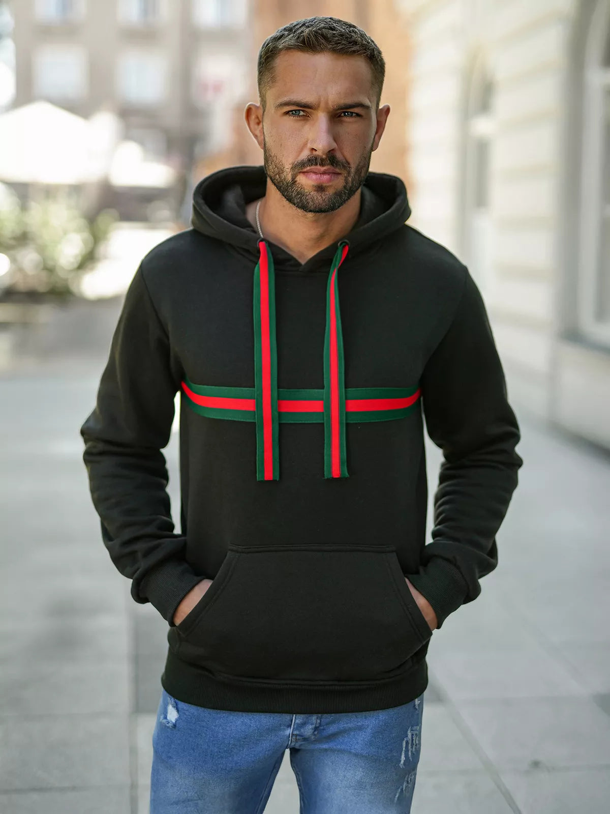 Men's black hoodie Glum