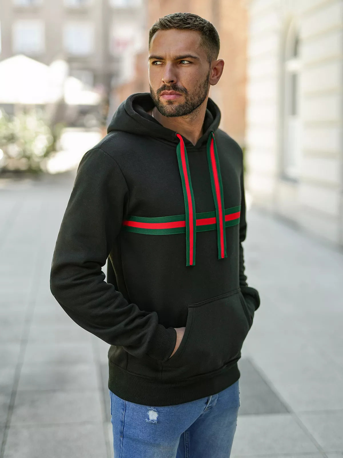 Men's black hoodie Glum