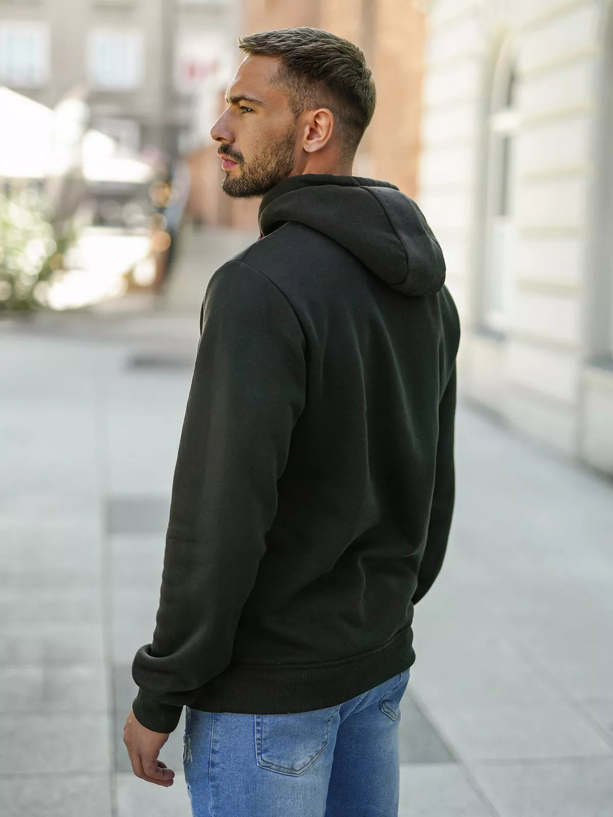Men's black hoodie Glum