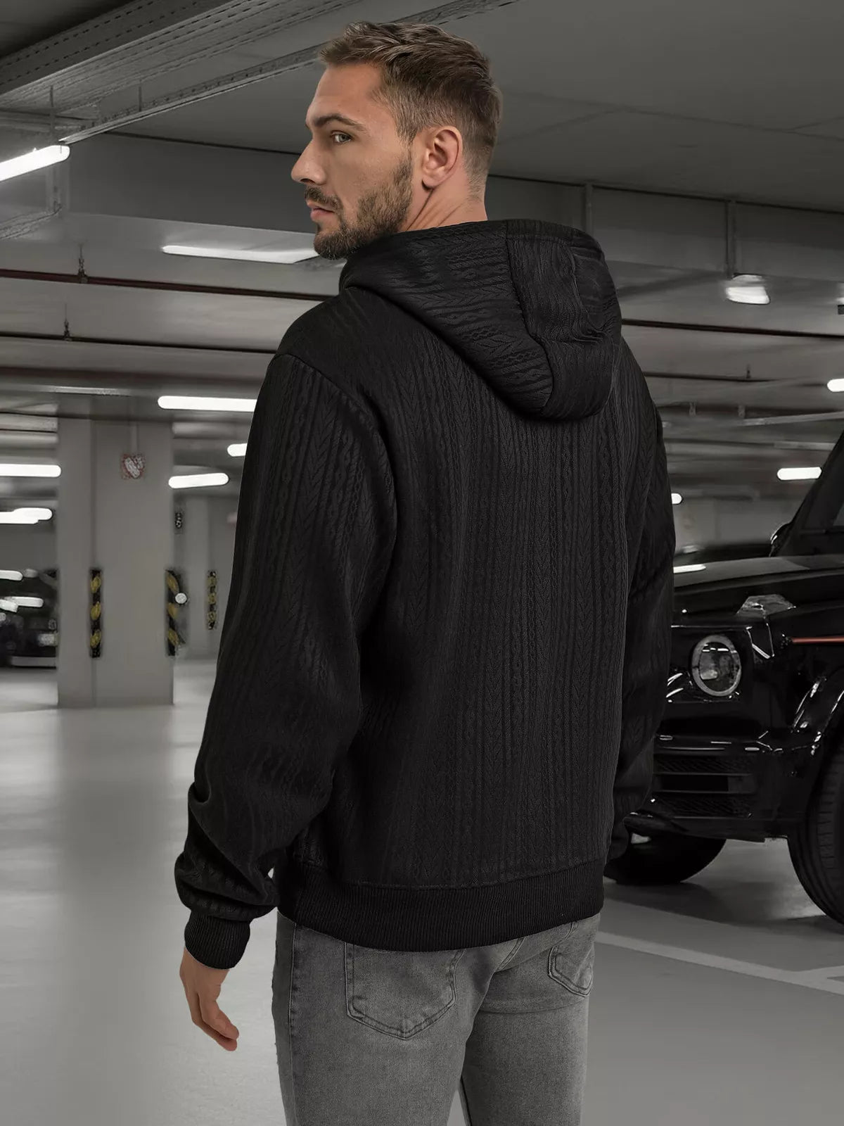 Men's black hoodie Race