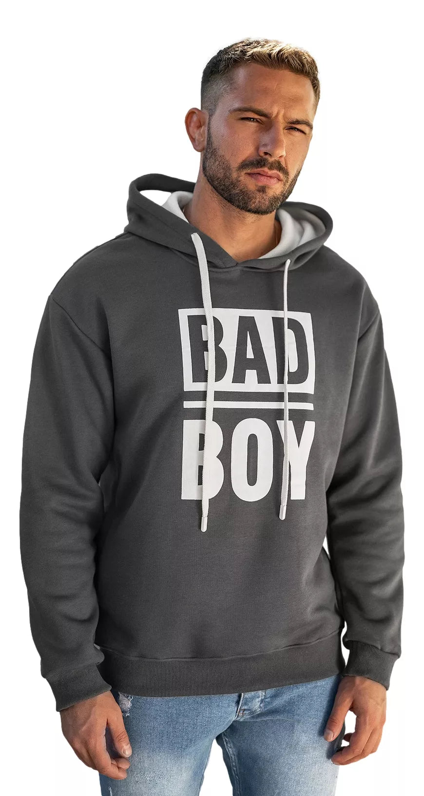 Men's dark gray hoodie Bad