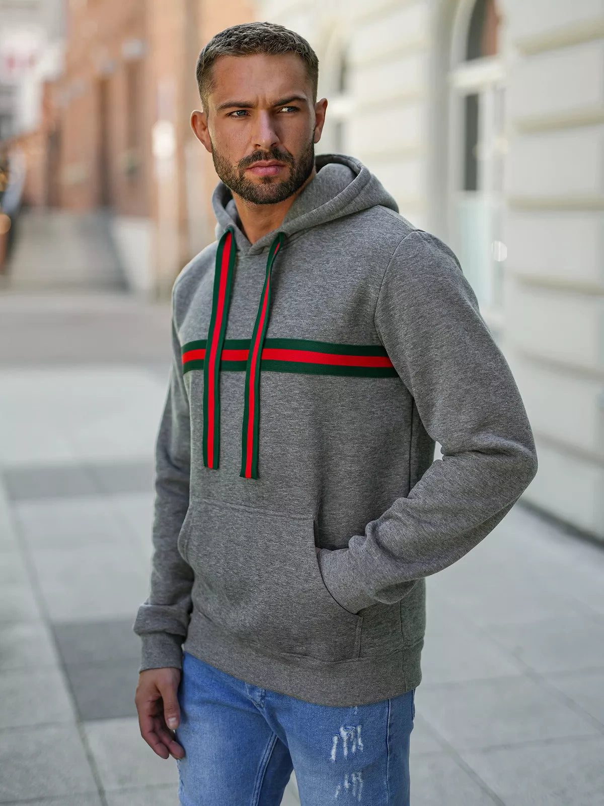 Men's gray hoodie Glum