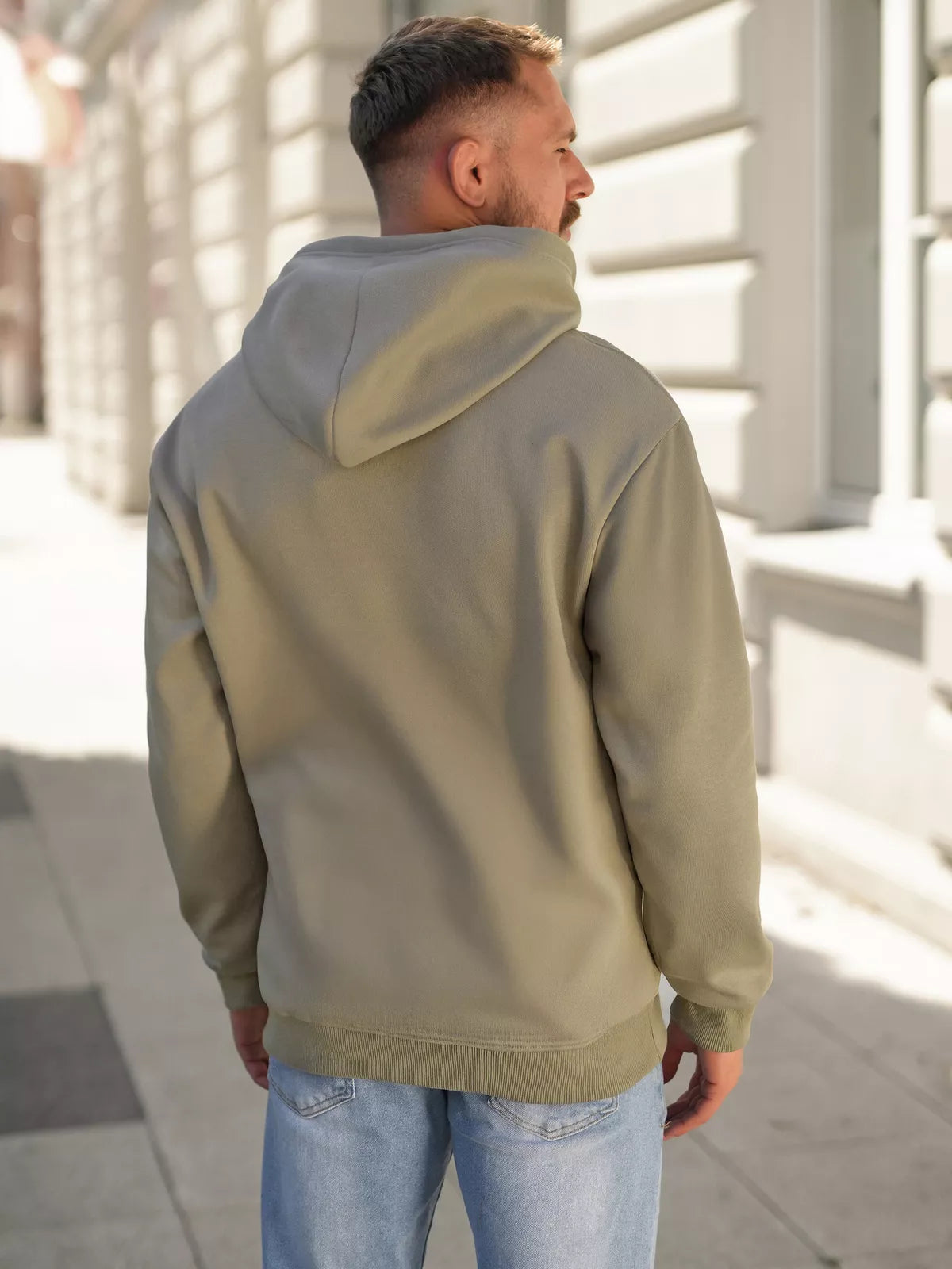Men's khaki hoodie Skull