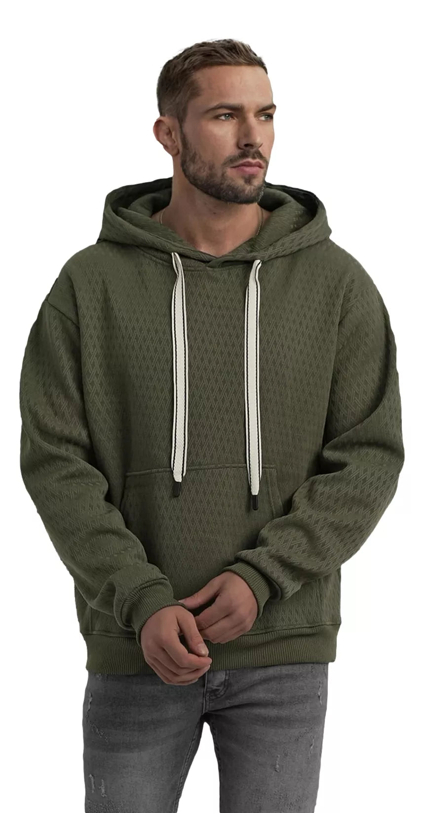 Men's khaki hoodie Carla