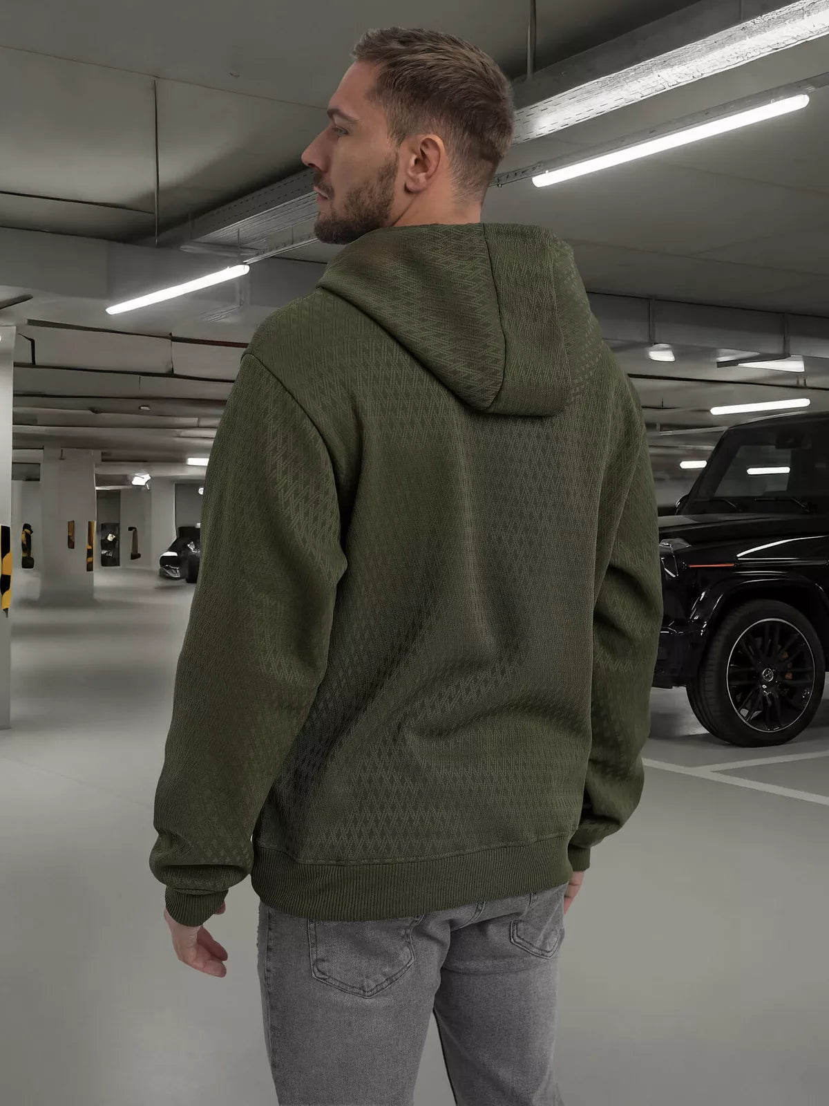 Men's khaki hoodie Carla