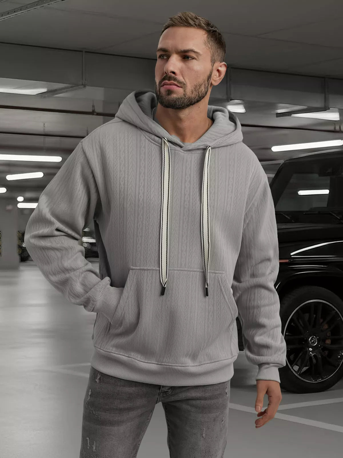 Men's grey hoodie Race
