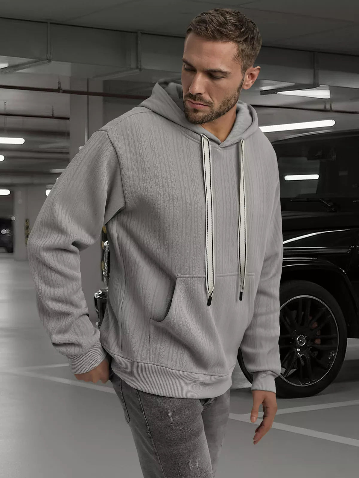 Men's grey hoodie Race