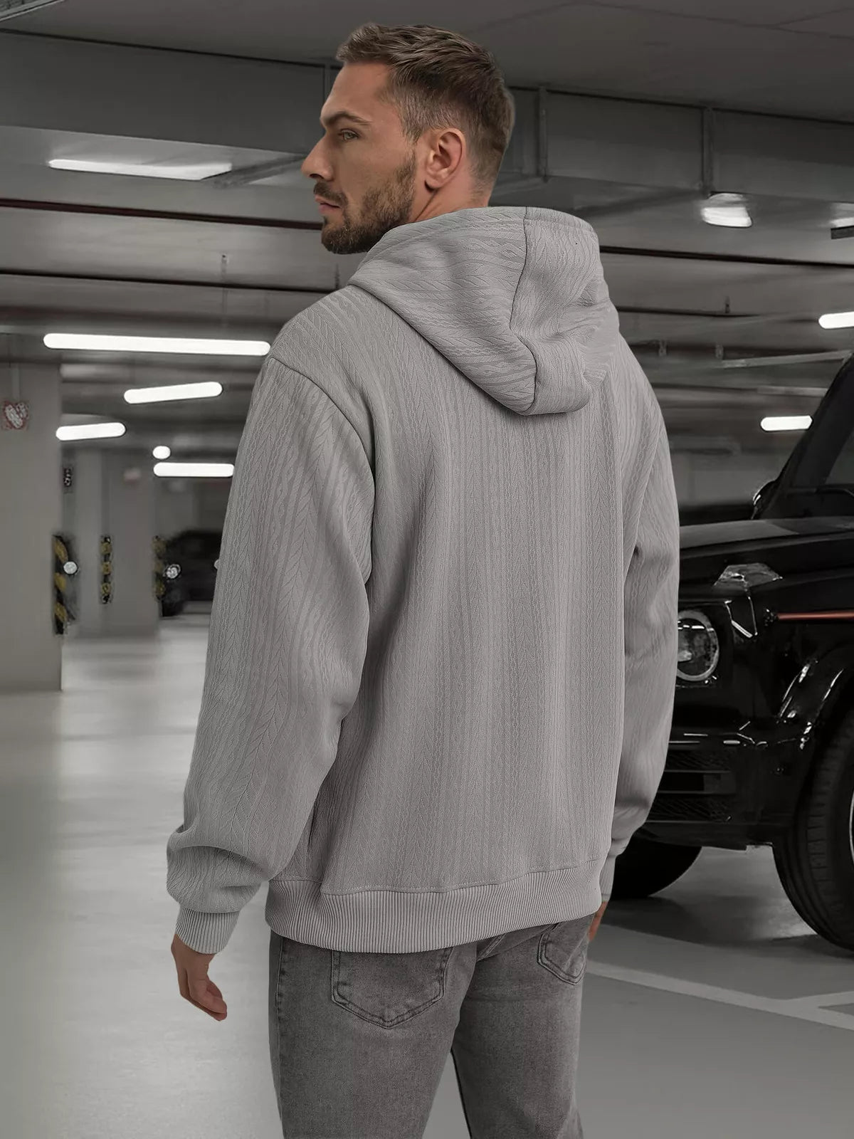 Men's grey hoodie Race
