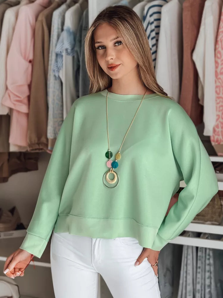 Women's mint blouse with pendant Nubiss 