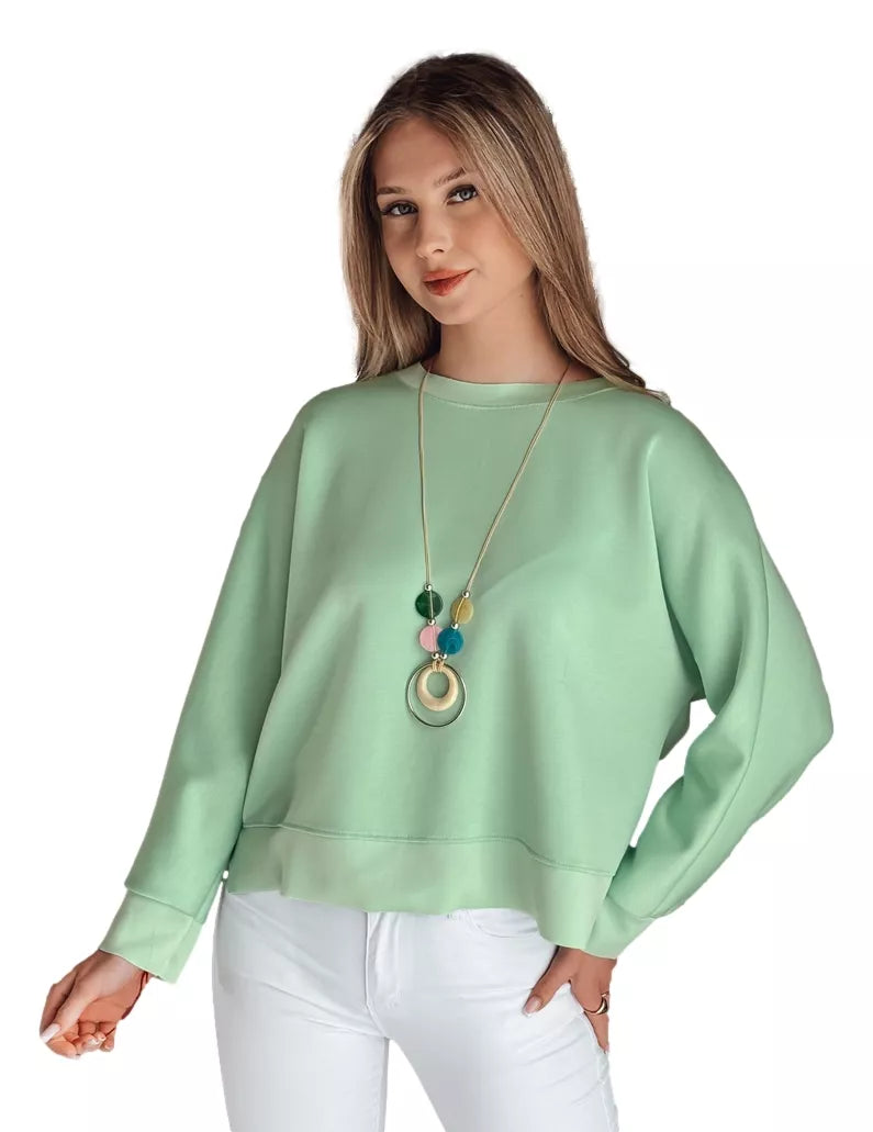 Women's mint blouse with pendant Nubiss 