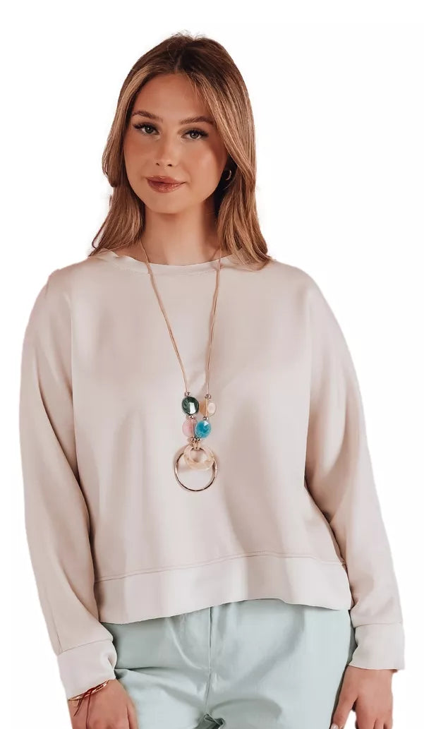 Women's light brown blouse with pendant Nubiss 