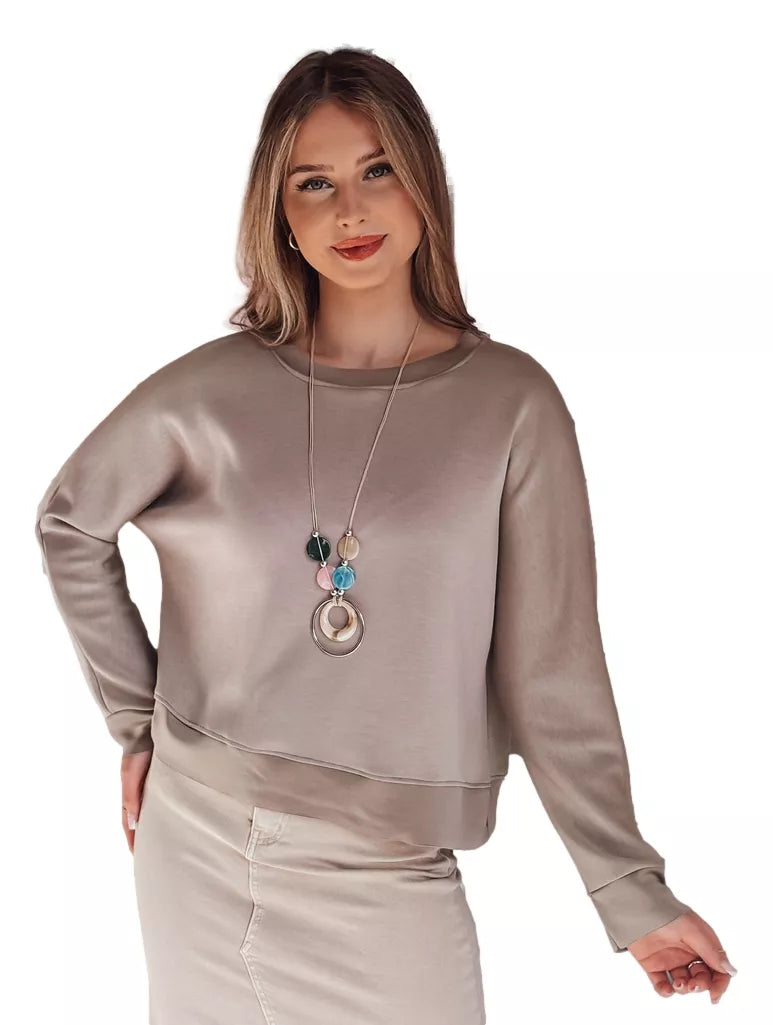 Women's brown blouse with pendant Nubiss 