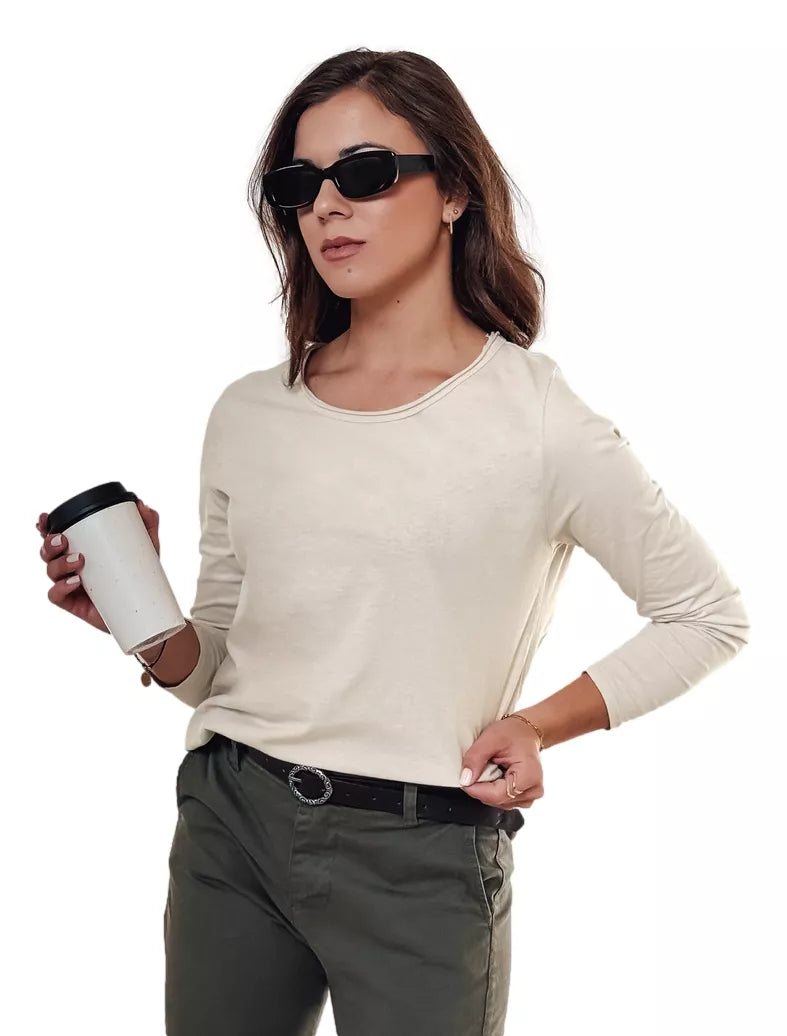 Women's brown blouse with pendant Minimoda