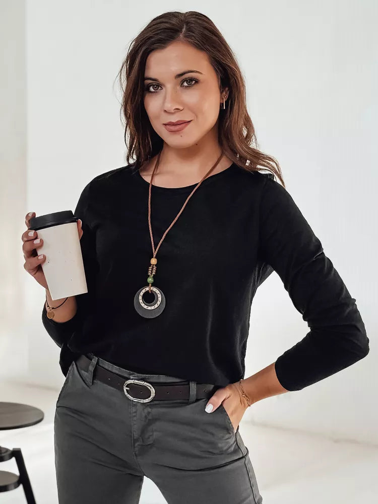 Women's black blouse with pendant Minimoda
