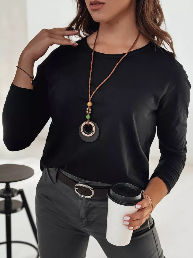 Women's black blouse with pendant Minimoda
