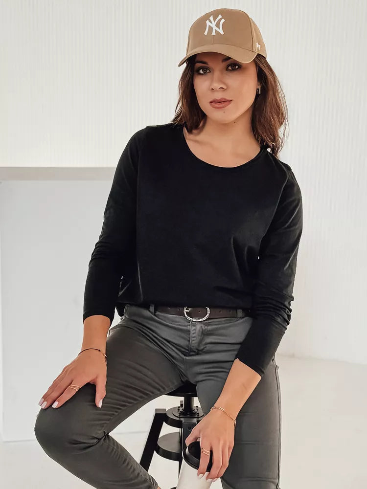 Women's black blouse with pendant Minimoda