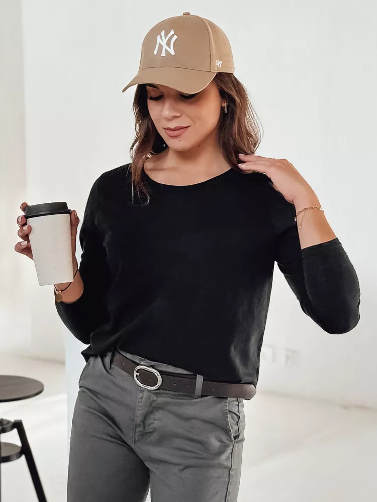 Women's black blouse with pendant Minimoda