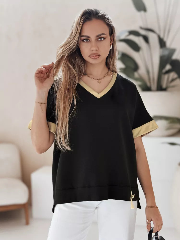 Women's oversized black T-shirt Shine