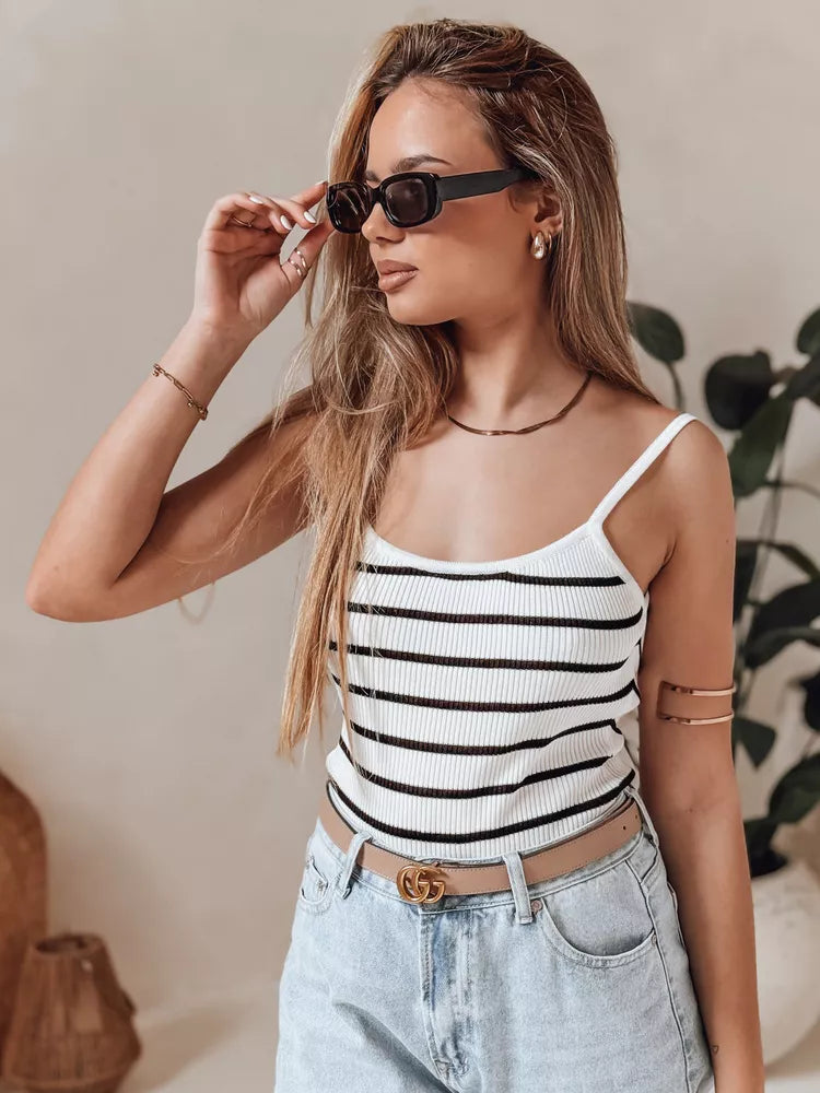 Women's white striped bra Strip