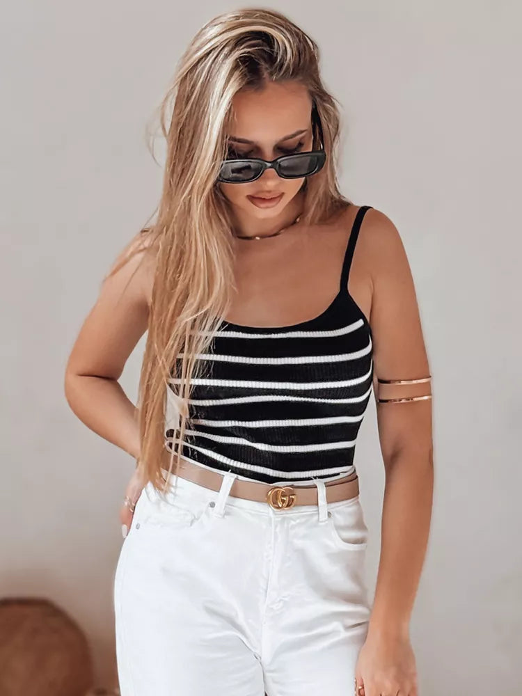 Women's black striped bra Strip