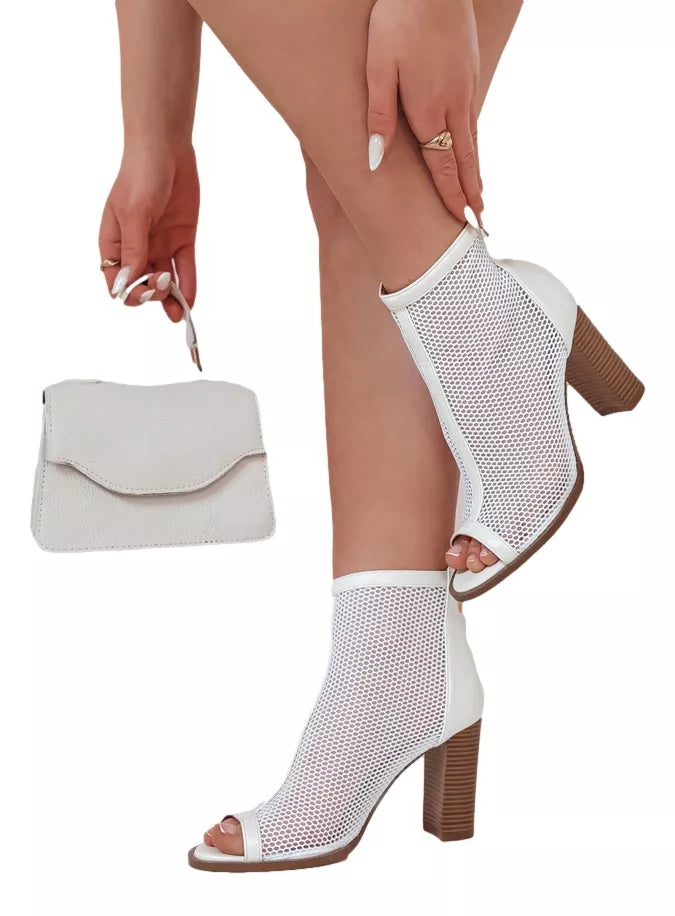 Women's white ankle boots Nettowa