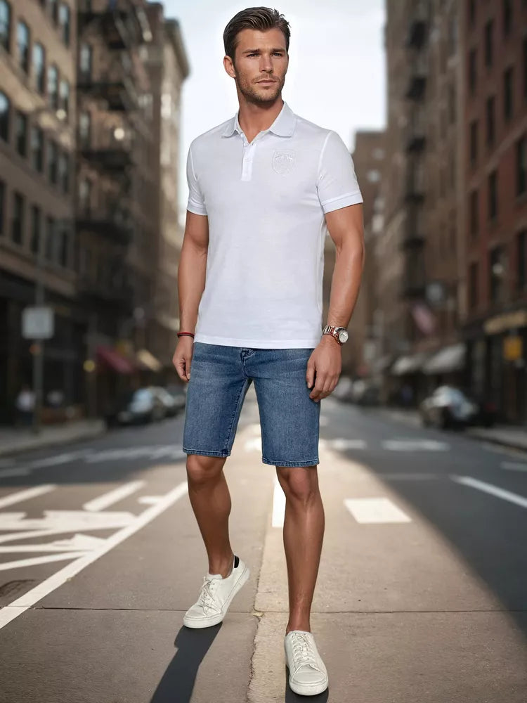 Men's blue short denim shorts Jeans