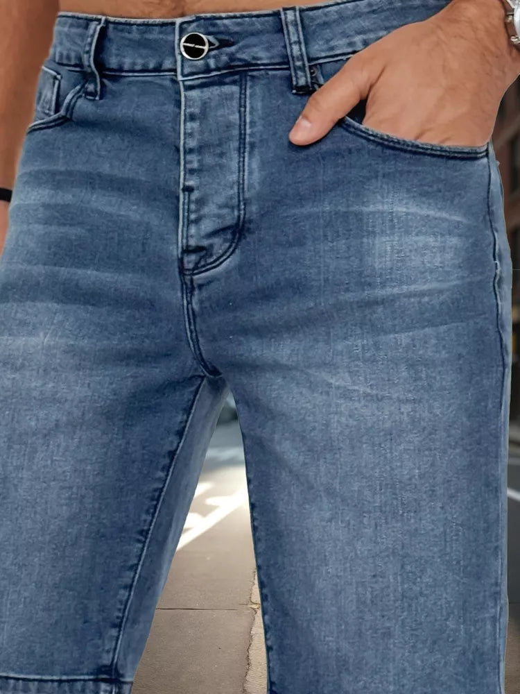 Men's blue short denim shorts Jeans