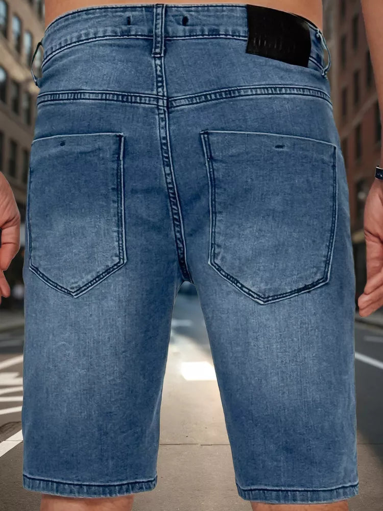 Men's blue short denim shorts Jeans