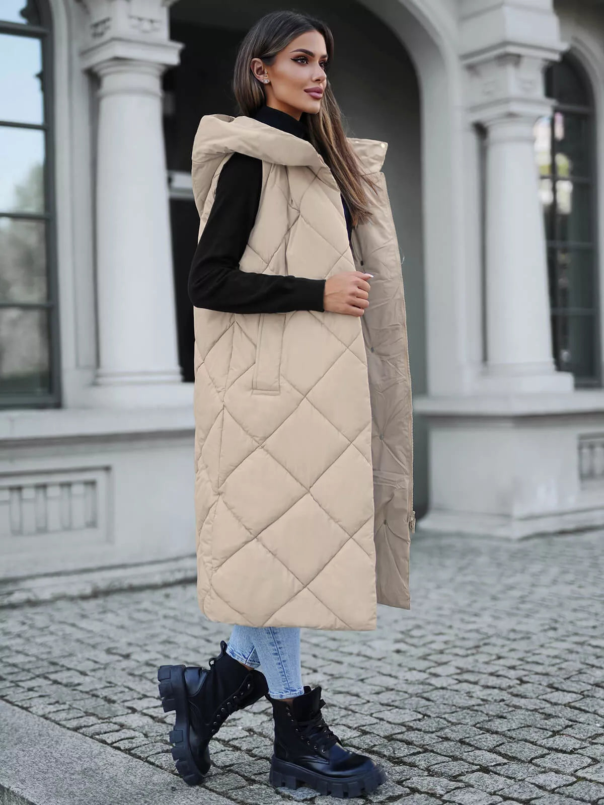 Brown long vest Kiket