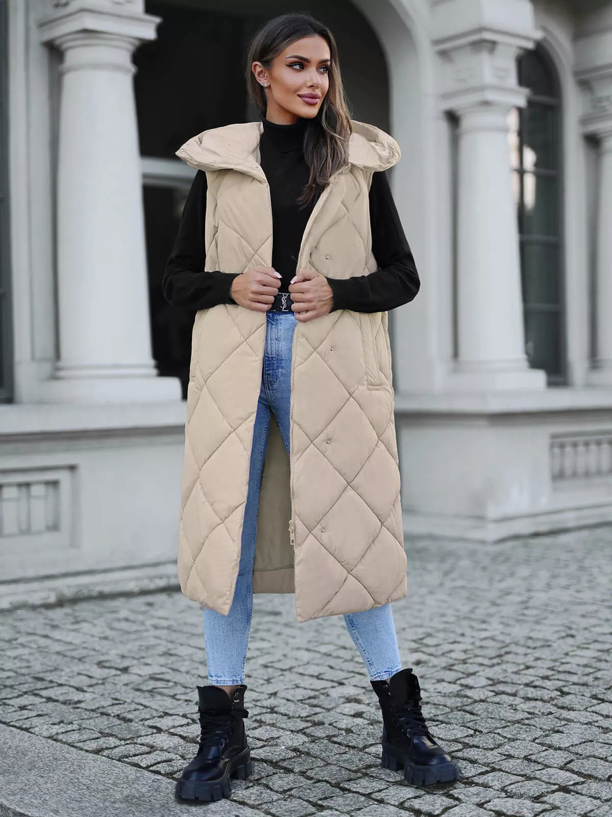Brown long vest Kiket