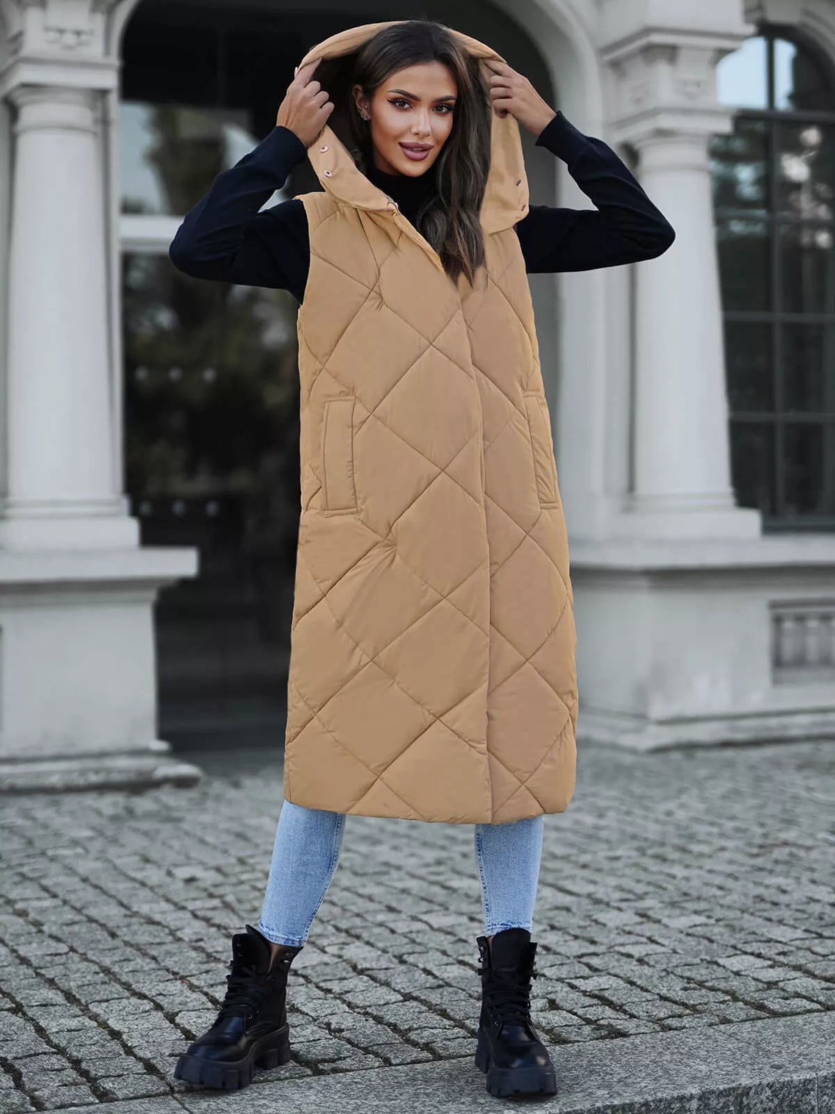 Brown long vest Kiket