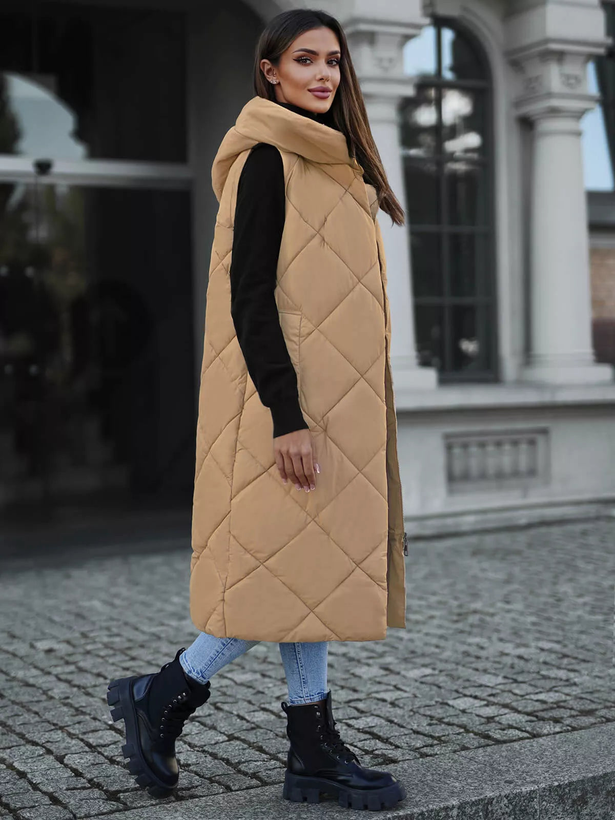 Brown long vest Kiket